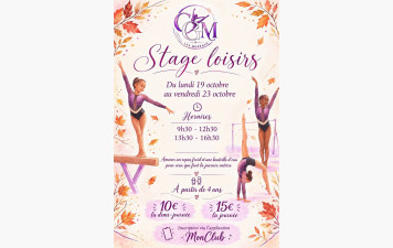 Stage Octobre 2026 🤸🏼‍♀️🤸‍♂️