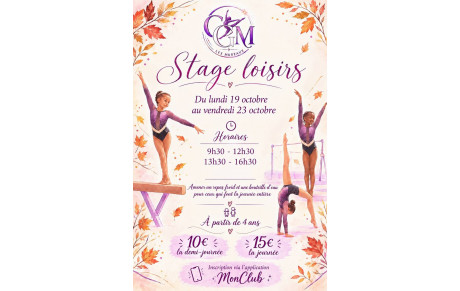 Stage Octobre 2026 🤸🏼‍♀️🤸‍♂️